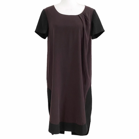 All SAINTS LACYN BLACK BROWN PANEL SHORT SLEEVE SHIFT DRESS - 8 - Picture 1 of 9